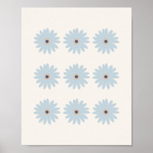 Light Blue Daisy Poster