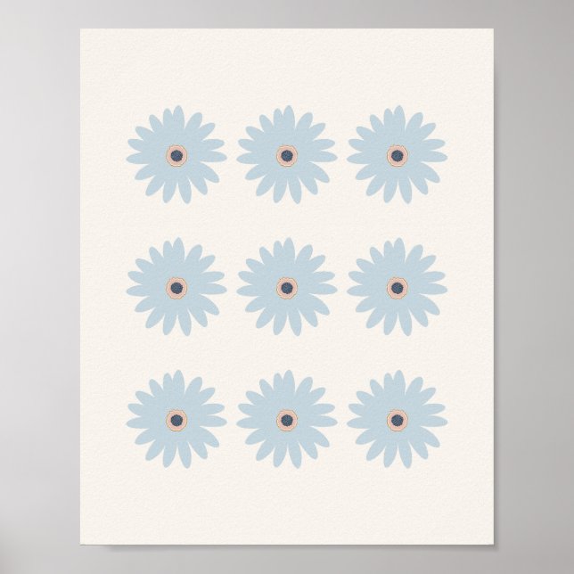 Light Blue Daisy Poster (Front)