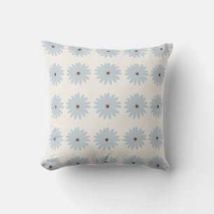 Light Blue Daisy Throw Pillow