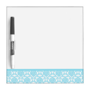 Light Blue Damask Pattern Dry-Erase Board