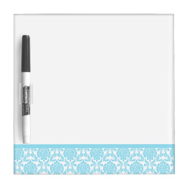 Light Blue Damask Pattern Dry-Erase Board (Front)