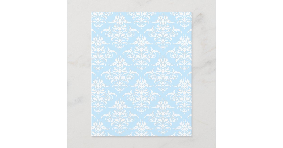 Light blue damask pattern scrapbook Zazzle