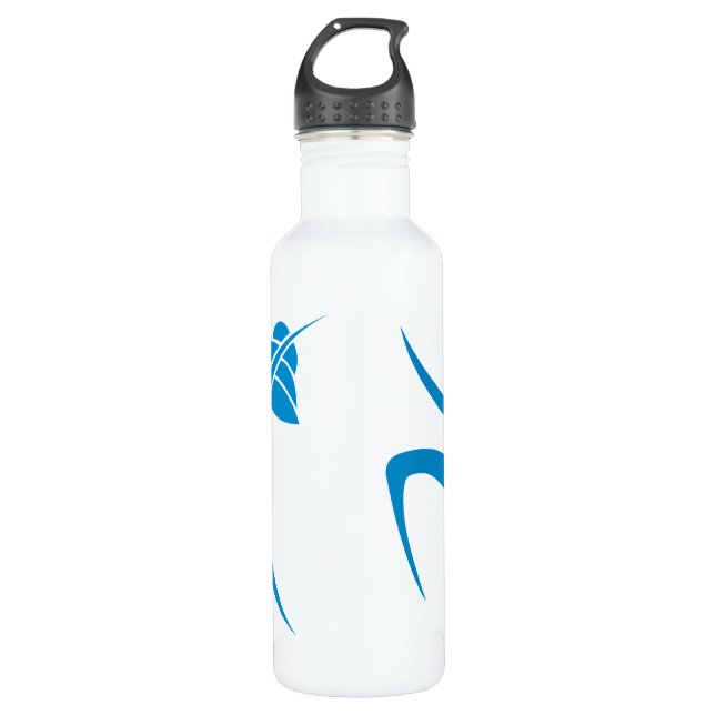 Light Blue Dancing Woman Stainless Steel Water Bottle (Front)