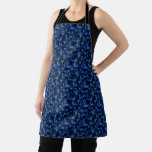 light blue, dark blue, dusty blue camo abstract apron