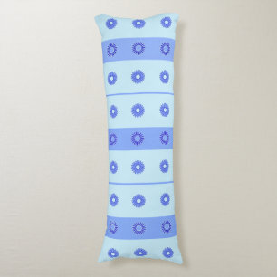 Light Blue Dark Blue Flowers Pattern Body Pillow