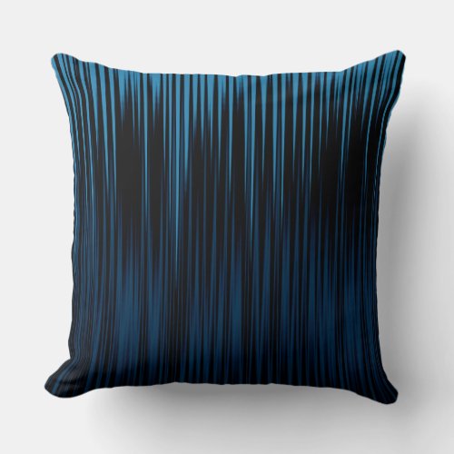 Light Blue Dark Blue Jagged Stripes Modern Throw Pillow