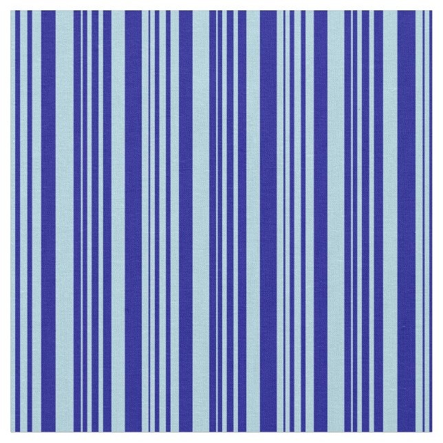 Light Blue & Dark Blue Stripes/Lines Pattern Fabric (Close Up)