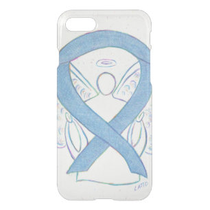 Light Blue Denim Awareness Ribbon iPhone 7 Case