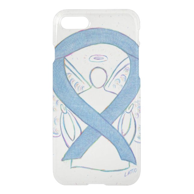 Light Blue Denim Awareness Ribbon iPhone 7 Case (Back)