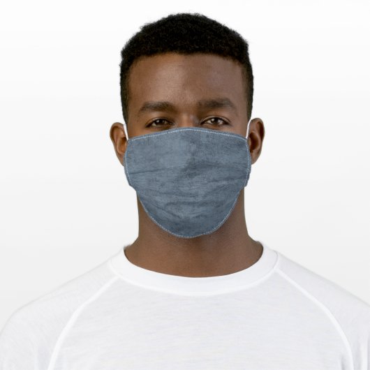 Light Blue Denim Jeans Pattern Adult Cloth Face Mask (Worn)