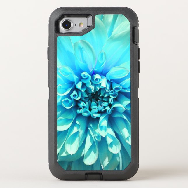 Light Blue Dhalia Flower Otter Box Otterbox iPhone Case (Back)