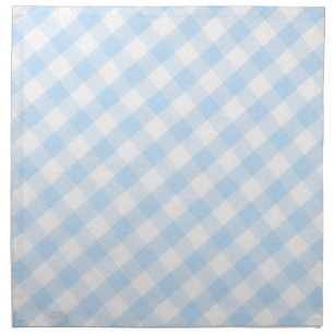 Light blue diagonal gingham pattern napkin