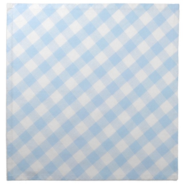 Light blue diagonal gingham pattern napkin (Front)