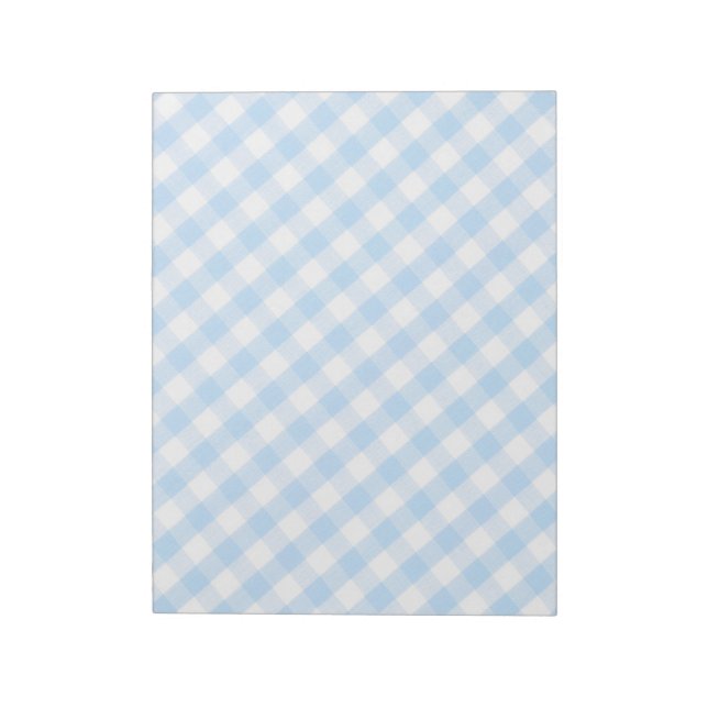 Light blue diagonal gingham pattern notepad (Rotated)