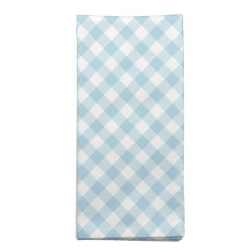 Light Blue Diagonal Gingham Plaid Pattern Cloth Napkin