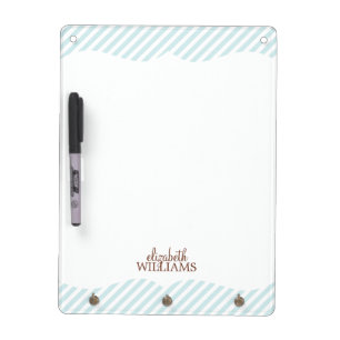 Light Blue Diagonal Stripes Pattern Dry Erase Board