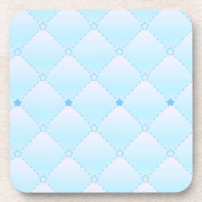 Light Blue Diamond  Pattern Decorative Coaster (Front)