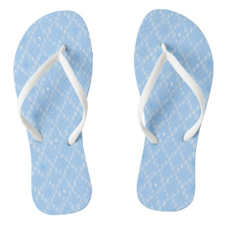 Light Blue Diamond Pattern Print Flip Flops
