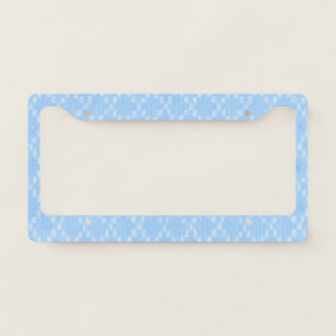 Light Blue Diamond Pattern Print License Plate Frame