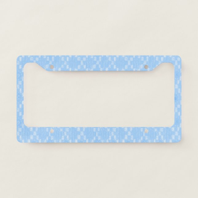 Light Blue Diamond Pattern Print License Plate Frame (Front)
