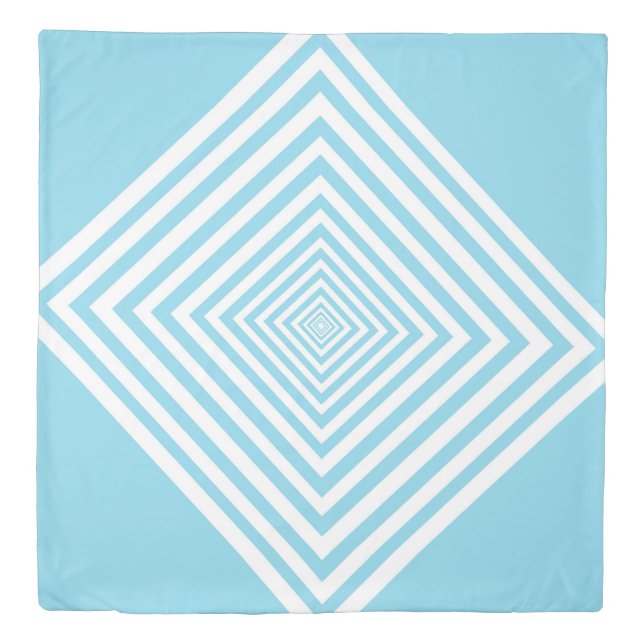 Light Blue Diamond Shape Duvet Cover (Front)
