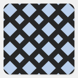 Light Blue Diamonds on Black Square Sticker