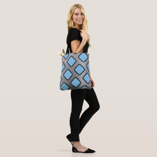 Light Blue Diamonds on Silver Background Tote Bag