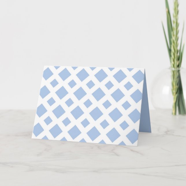 Light Blue Diamonds on White Card (Front)