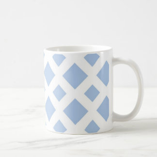 Light Blue Diamonds on White Coffee Mug