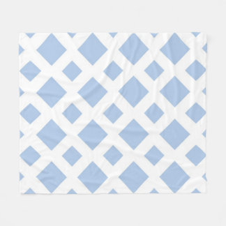 Light Blue Diamonds on White Fleece Blanket