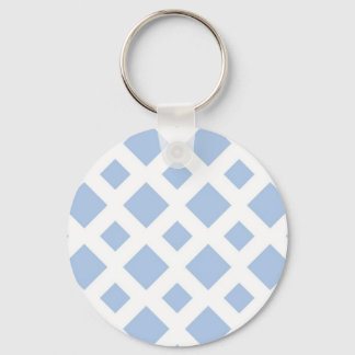 Light Blue Diamonds on White Keychain