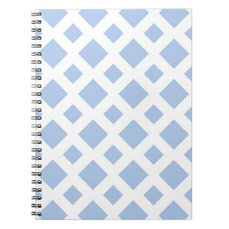 Light Blue Diamonds on White Notebook