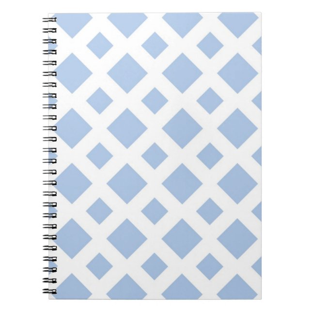 Light Blue Diamonds on White Notebook (Front)