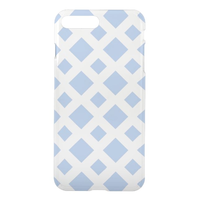 Light Blue Diamonds on White Uncommon iPhone Case (Back)