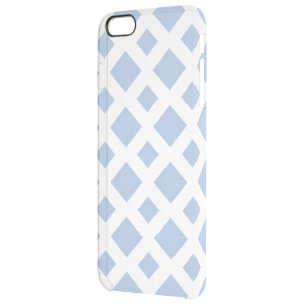 Light Blue Diamonds on White Clear iPhone 6 Plus Case