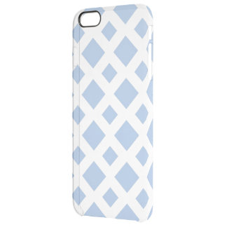 Light Blue Diamonds on White Clear iPhone 6 Plus Case