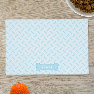 Light Blue Dog Bones Pattern And Custom Name Placemat