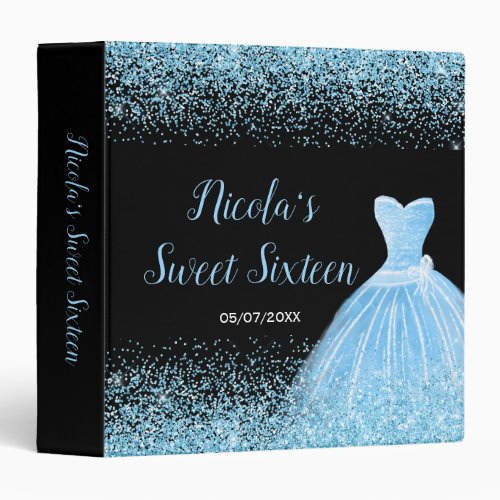 Light Blue Dress Faux Glitter Sweet 16 Photo Album