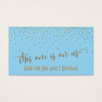 Light Blue Drink Tickets with Gold Confetti