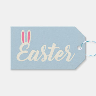 Light Blue “Easter” Script  Gift Tags