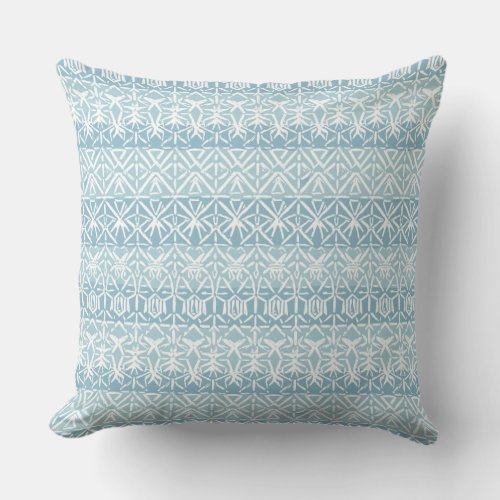 Light Blue Elegant Pattern Throw Pillow
