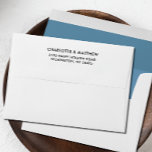 Light Blue Elegant return address family name Envelope<br><div class="desc">Elegant colored envelope features your names and return address on the back flap, and a light blue sky blue solid color on the inside. Your name and address are elegantly displayed in a modern sans-serif font, very easy to customize. Perfect for any kind of correspondence, from holiday to business, wedding,...</div>