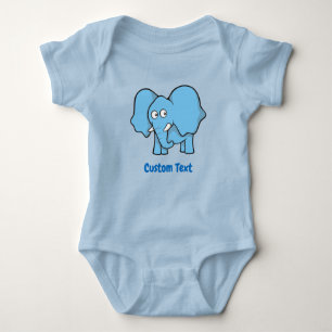 Light Blue Elephant Baby Bodysuit