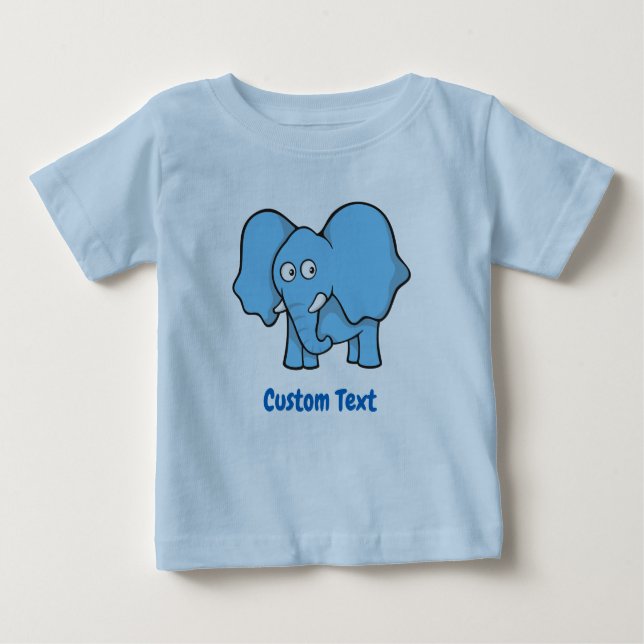 Light Blue Elephant Baby T-Shirt (Front)