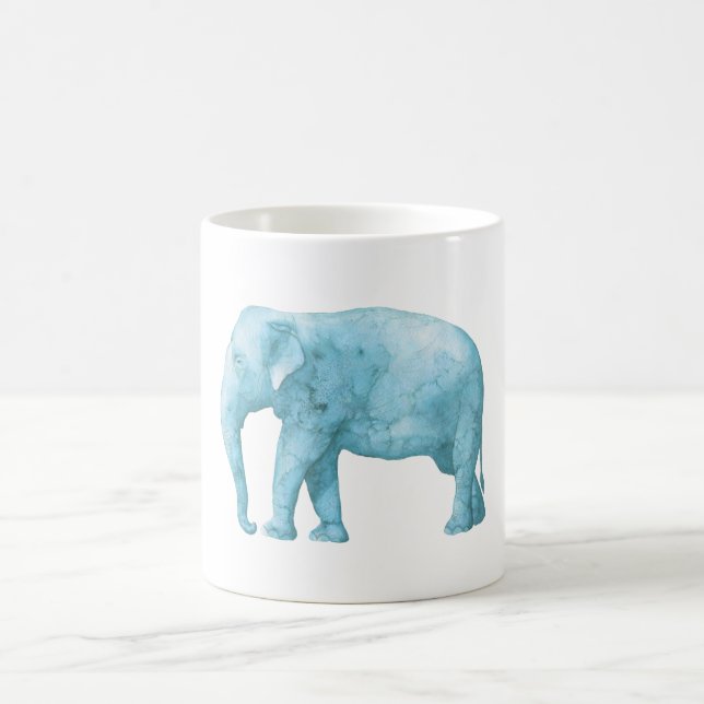 Light Blue Elephant in Watercolor Coffee Mug (Center)