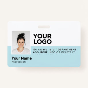 Light Blue Employee Modern Photo ID Security Badge