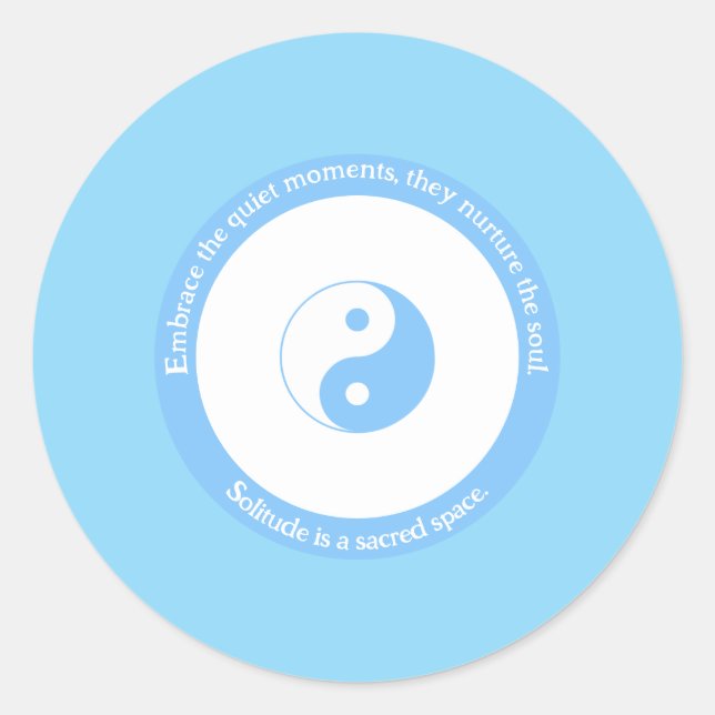 Light Blue Evil Eye for Peace and Solitude Classic Round Sticker (Front)