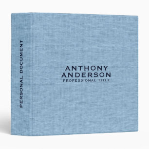 Light Blue Fabric Texture  3 Ring Binder