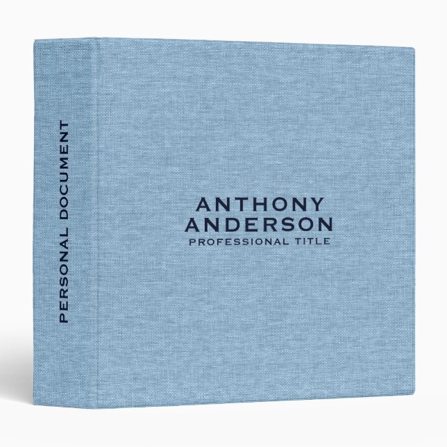 Light Blue Fabric Texture  3 Ring Binder (Front/Spine)
