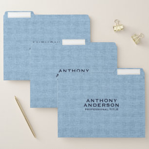 Light Blue Fabric Texture File Folder